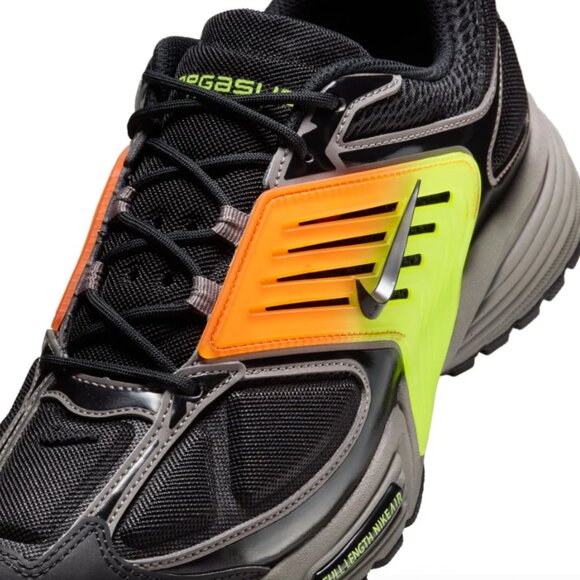 Nike Pegasus Wave Mens Running Training Gym Shoe Black Pewter Orange - Picture 9 of 11